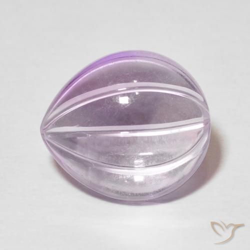 5.64ct 天然 ミディアムバイオレット アメジスト, 洋梨の形, 透明
