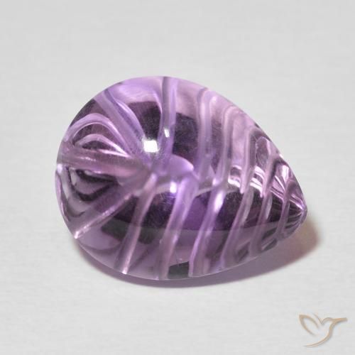 7.68カラットの天然Medium Dark-Violetアメジスト、洋梨の形、透明