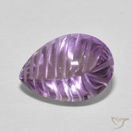 5.17カラットの天然Medium Light Purplish-Violetアメジスト、洋梨の形、透明