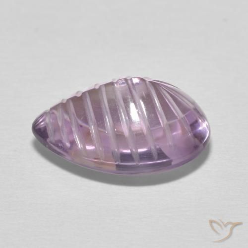 5.17カラットの天然Medium Light Purplish-Violetアメジスト、洋梨の形、透明
