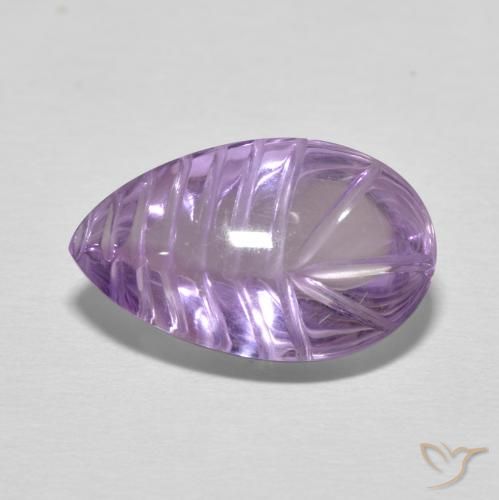 6.21ct 天然 Medium Light Purplish-Violet アメジスト, 洋梨の形, 透明