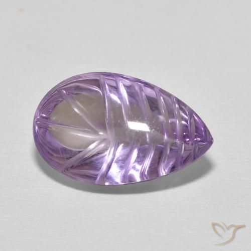 6.21カラットの天然Medium Light Purplish-Violetアメジスト、洋梨の形、透明