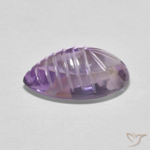 6.21カラットの天然Medium Light Purplish-Violetアメジスト、洋梨の形、透明