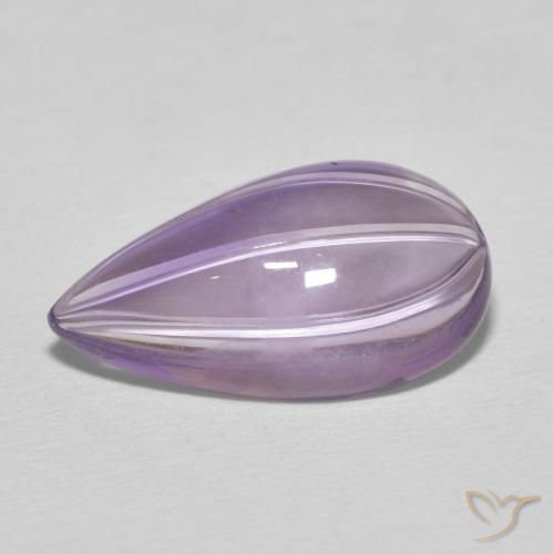6.14ct 天然 アイリスバイオレット アメジスト, 洋梨の形, 透明