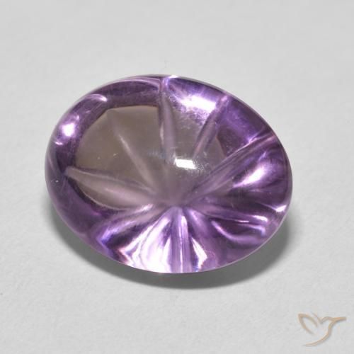 10.21カラットの天然Medium Light Purplish-Violetアメジスト、楕円形、透明