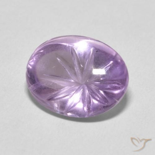 5.74カラットの天然Medium Light Purplish-Violetアメジスト、楕円形、透明
