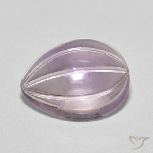 5.27カラットの天然Light Grayish Pink-Violetアメジスト、洋梨の形、透明