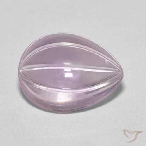 5.27カラットの天然Light Grayish Pink-Violetアメジスト、洋梨の形、透明