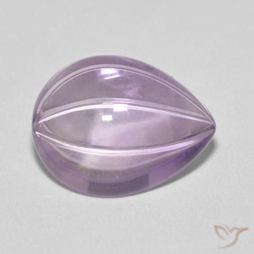 8.27カラットの天然Light Grayish Pink-Violetアメジスト、洋梨の形、透明