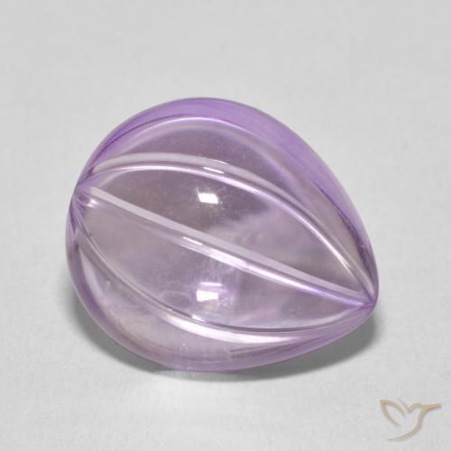 6.78カラットの天然Light Grayish Pink-Violetアメジスト、洋梨の形、透明