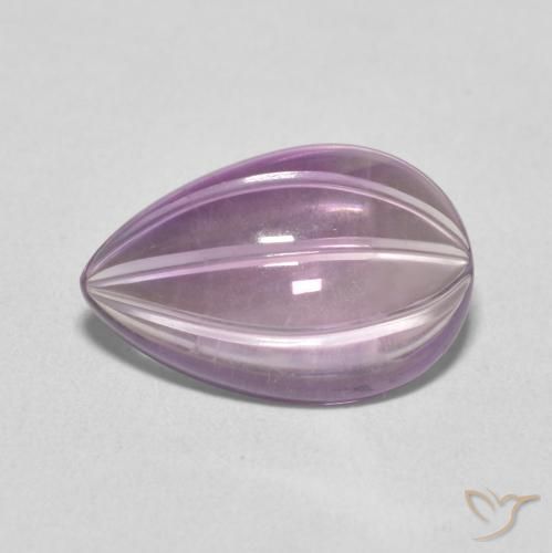 4.08ct 天然 Light Grayish Pink-Violet アメジスト, 洋梨の形, 透明