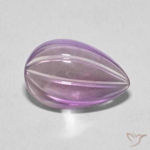 4.08カラットの天然Light Grayish Pink-Violetアメジスト、洋梨の形、透明