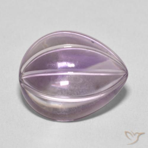 7.52カラットの天然Light Grayish Pink-Violetアメジスト、洋梨の形、透明