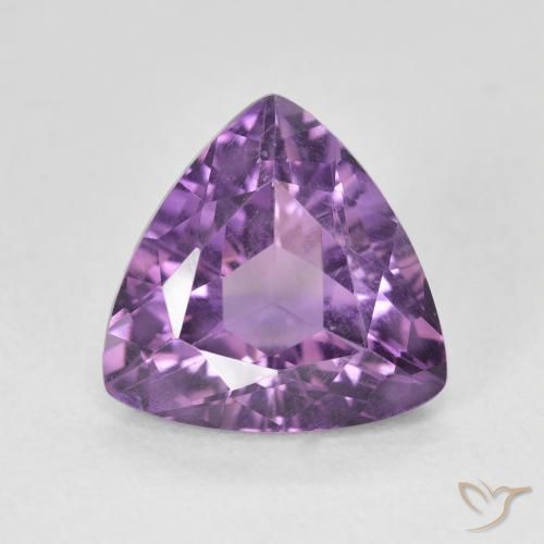 2.89ct 天然 ミディアムバイオレット アメジスト, トリリオン, VS