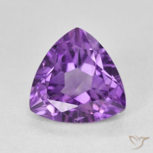 3.05ct 天然 ミディアムバイオレット アメジスト, トリリオン, VVS-VS