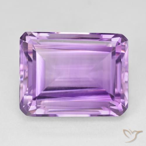 20.03ct 天然 薄いピンクがかった紫 アメジスト, エメラルドカット, VVS