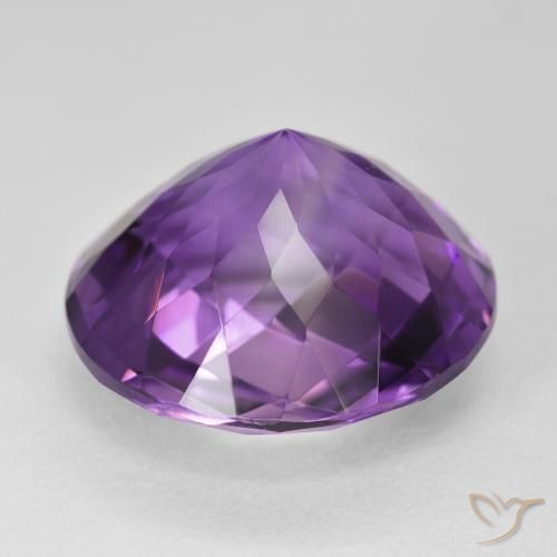19.14カラットの天然Medium Dark-Violetアメジスト、ラウンド、VVS