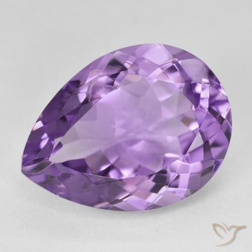 17.78ct 天然 ミディアムバイオレット アメジスト, 洋梨の形, VVS
