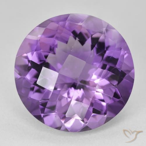 18.08ct 天然 濃い紫 アメジスト, ラウンド, VVS