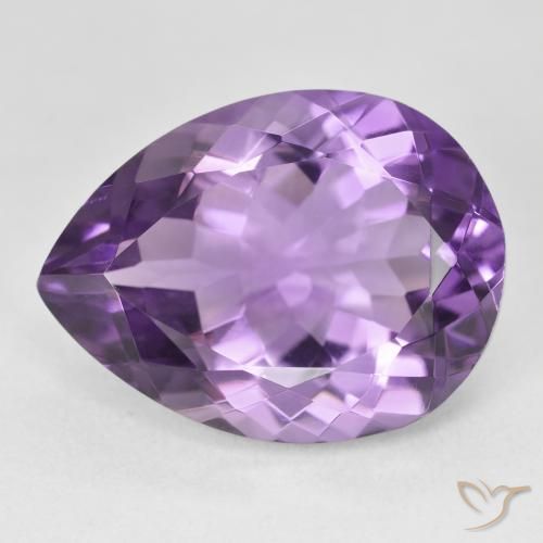 18.19ct 天然 鮮やかなバイオレット アメジスト, 洋梨の形, VVS-VS