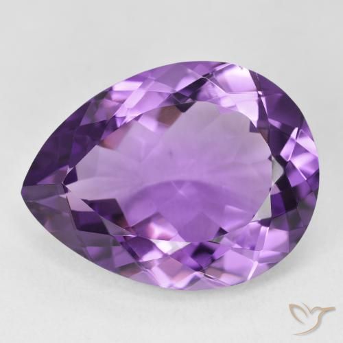17.06ct 天然 ミディアムバイオレット アメジスト, 洋梨の形, VVS-VS