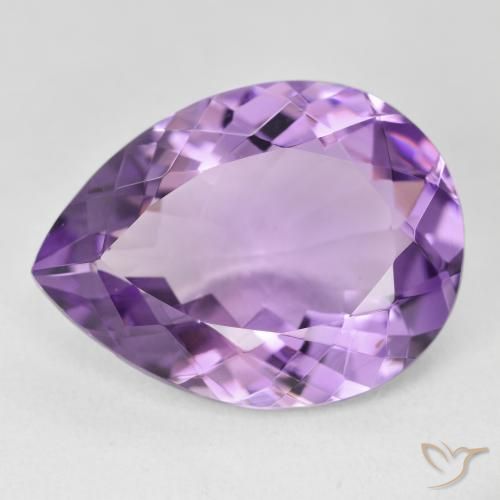 16.38ct 天然 ミディアムパープルがかったバイオレット アメジスト, 洋梨の形, VVS