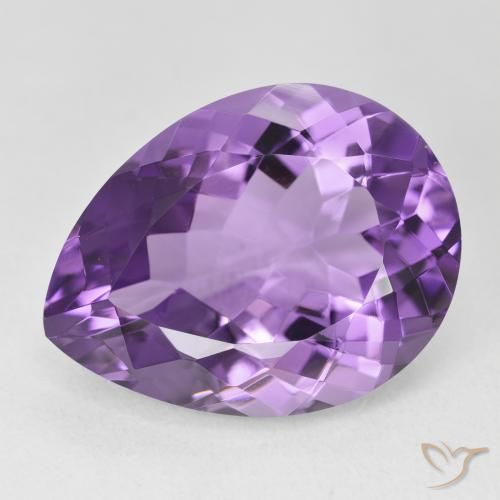 17.84ct 天然 濃い紫 アメジスト, 洋梨の形, VVS