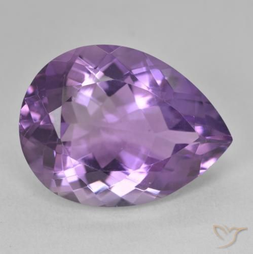 18.06ct 天然 ミディアムバイオレット アメジスト, 洋梨の形, VVS-VS