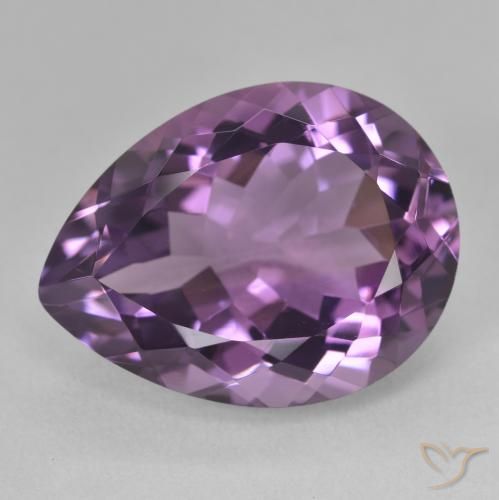 18.08ct 天然 ミディアムバイオレット アメジスト, 洋梨の形, VVS