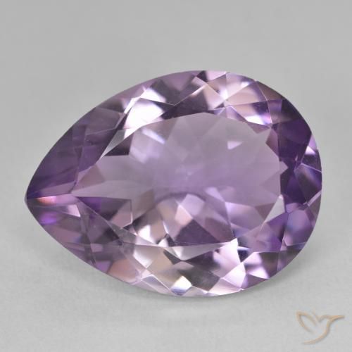 16.78ct 天然 ミディアムバイオレット アメジスト, 洋梨の形, VVS
