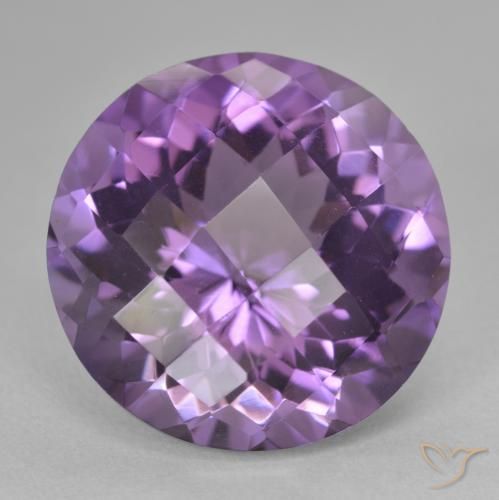 18.88ct 天然 ミディアムバイオレット アメジスト, ラウンド, VVS