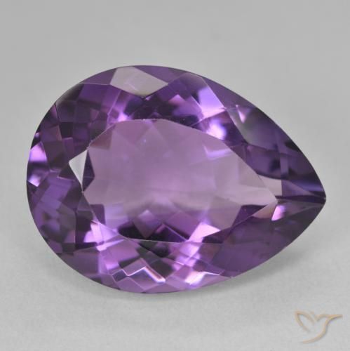 18.36ct 天然 Medium Light-Violet アメジスト, 洋梨の形, VVS