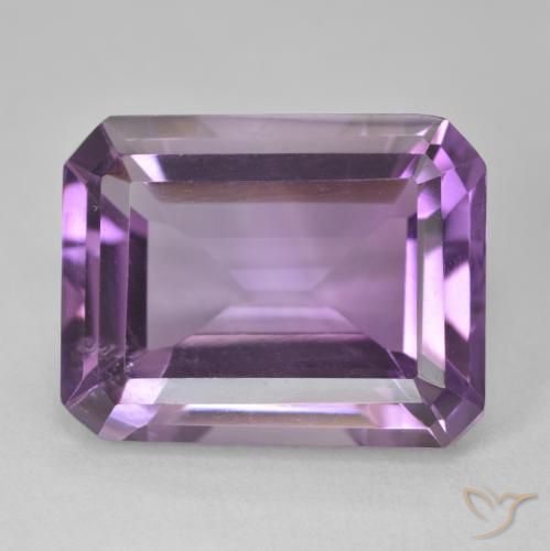 15.86ct 天然 ミディアムバイオレットピンク アメジスト, エメラルドカット, VVS-VS