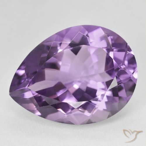 18.17ct 天然 Medium Light Purplish-Violet アメジスト, 洋梨の形, VVS