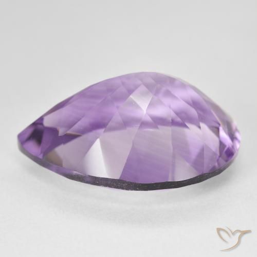 18.17カラットの天然Medium Light Purplish-Violetアメジスト、洋梨の形、VVS