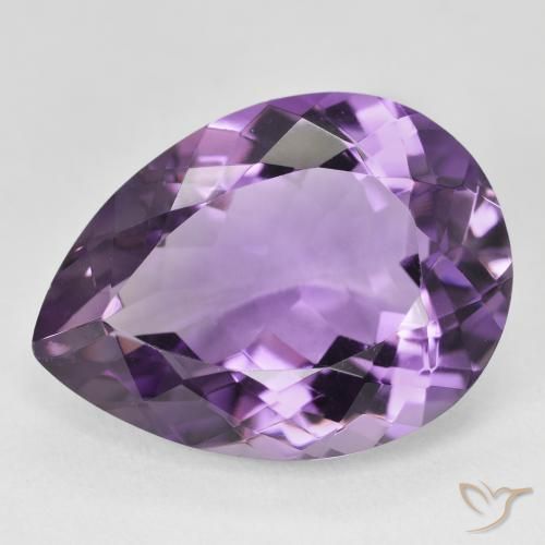 17.29ct 天然 Medium Light Purplish-Violet アメジスト, 洋梨の形, VVS