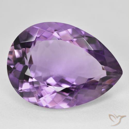 17.29カラットの天然Medium Light Purplish-Violetアメジスト、洋梨の形、VVS