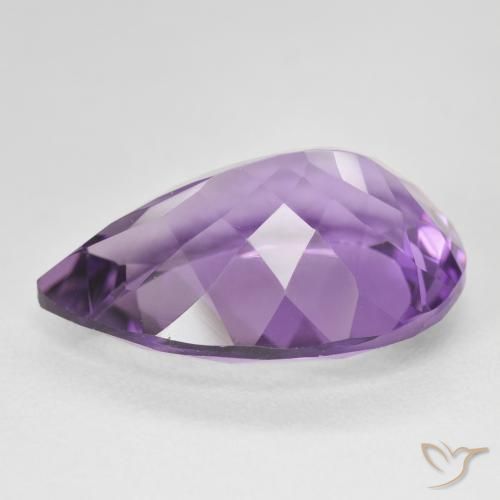 17.29カラットの天然Medium Light Purplish-Violetアメジスト、洋梨の形、VVS