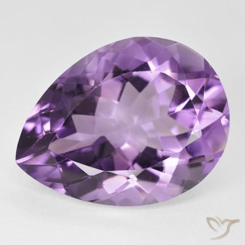17.59ct 天然 ミディアムバイオレットピンク アメジスト, 洋梨の形, VVS