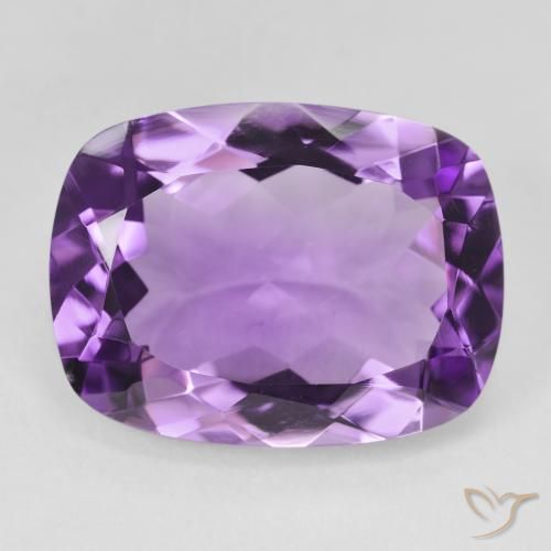 16.66ct 天然 ミディアムパープルがかったバイオレット アメジスト, クッション, VVS