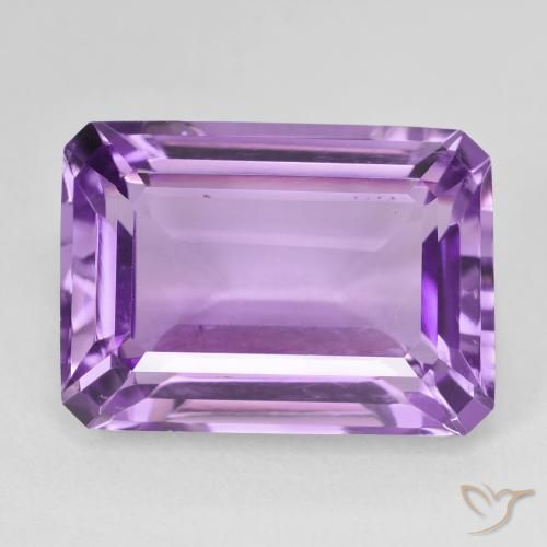 15.67ct 天然 パープルがかったバイオレット アメジスト, エメラルドカット, VS