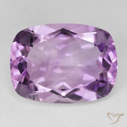 16.83ct 天然 薄いミディアムバイオレット アメジスト, クッション, VVS-VS