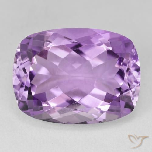 19.50ct 天然 薄いミディアムバイオレット アメジスト, クッション, VVS-VS