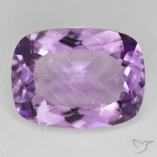 16.89ct 天然 薄いミディアムバイオレット アメジスト, クッション, VVS-VS