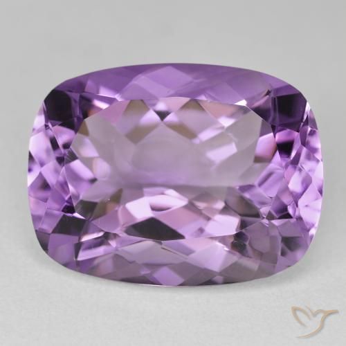 19.00ct 天然 薄いミディアムバイオレット アメジスト, クッション, VVS-VS