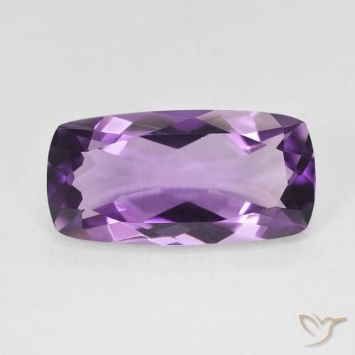 6.98ct 天然 薄いミディアムバイオレット アメジスト, クッション, VVS