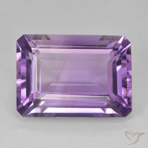15.60ct 天然 ミディアムパープルがかったバイオレット アメジスト, エメラルドカット, VVS