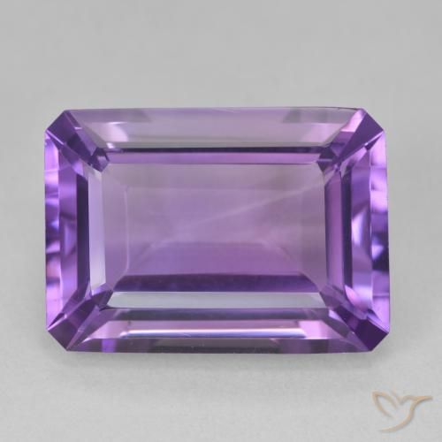 15.03ct 天然 濃いパープルがかったバイオレット アメジスト, エメラルドカット, VVS-VS