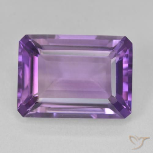 14.30ct 天然 鮮やかなバイオレット アメジスト, エメラルドカット, VVS