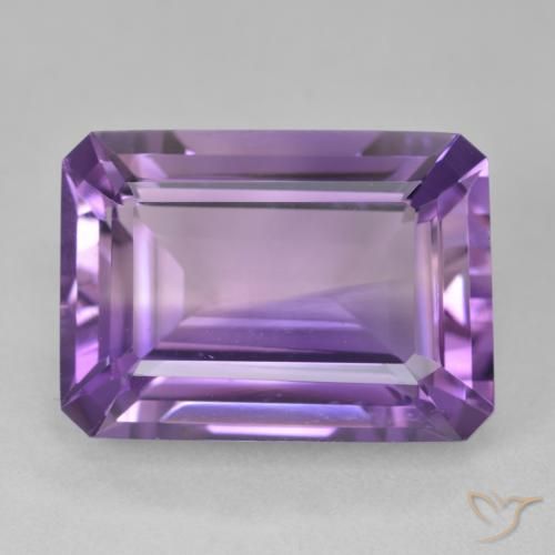 15.56ct 天然 鮮やかなバイオレット アメジスト, エメラルドカット, VVS